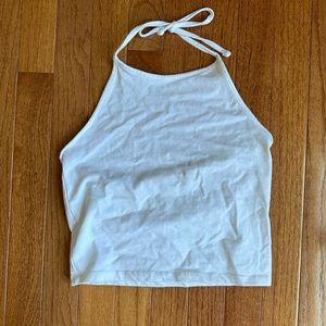 NWT BRANDY MELVILLE HALTER WHITE CROP TOP